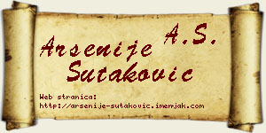 Arsenije Šutaković vizit kartica
